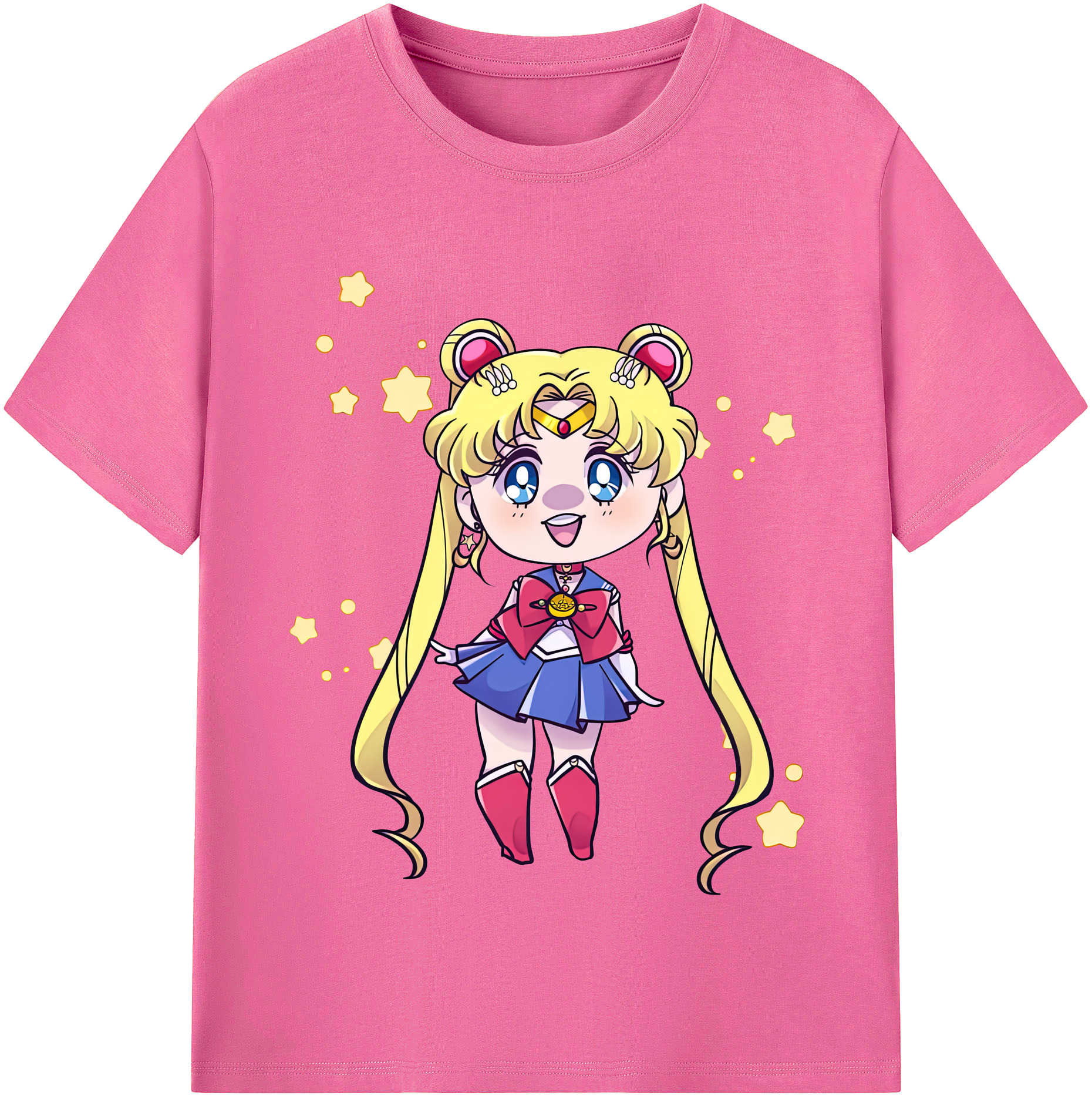 （画像用） 美少女戦士セーラームーン 月野 うさぎ つきの うさぎ Sailor Moon Tsukino Usagi レディースカジュアルプリントTシャツ（綿100％）